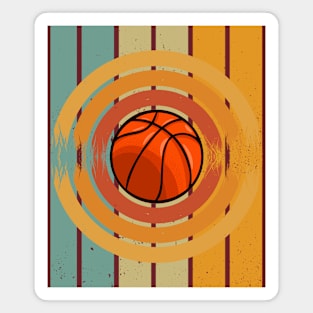 Vintage Circle Basketball Lover Art Magnet